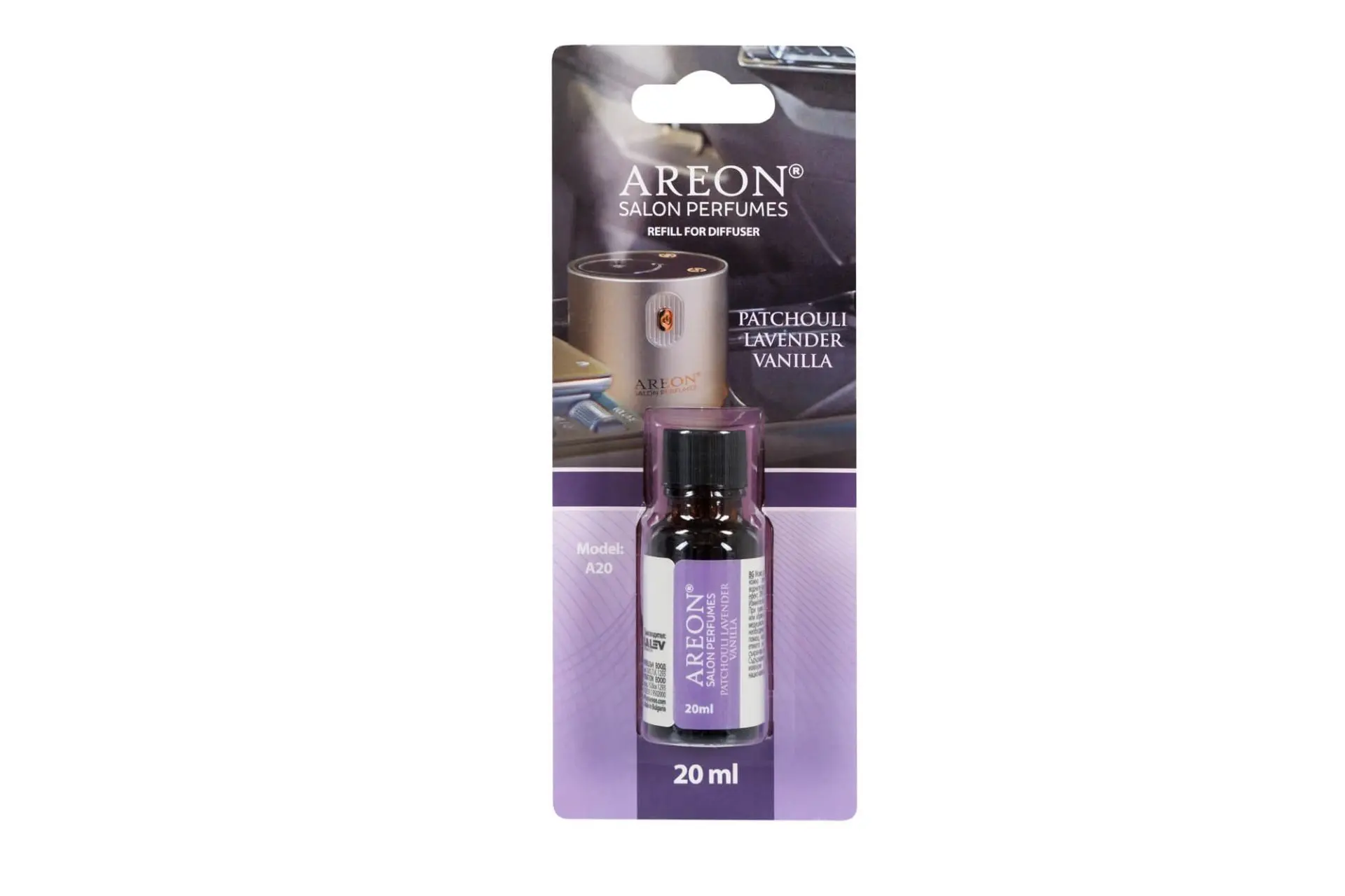 Areon A20 Refill – Άρωμα: Πατσουλί, Λεβάντα, Βανίλια, 20ml